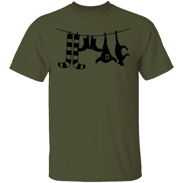 Witch Hanged Laundry T-Shirt CustomCat