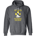 Woman With A Nursing Degree T-Shirt CustomCat