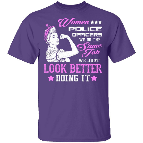 Women Police Officer T-Shirt CustomCat