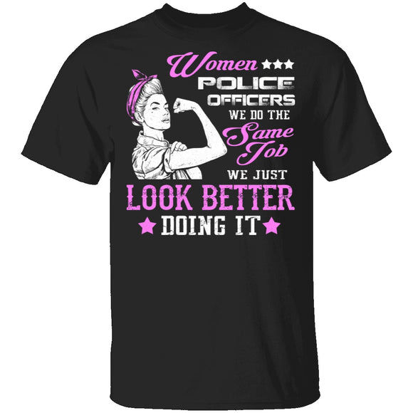Women Police Officer T-Shirt CustomCat