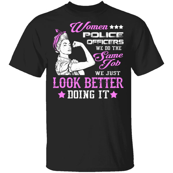 Women Police Officer T-Shirt CustomCat