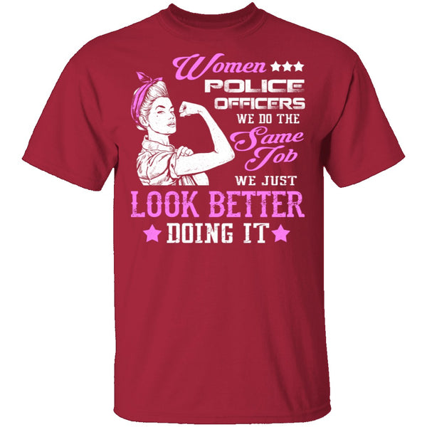 Women Police Officer T-Shirt CustomCat
