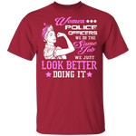 Women Police Officer T-Shirt CustomCat