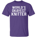 World's Okayest Knitter T-Shirt CustomCat