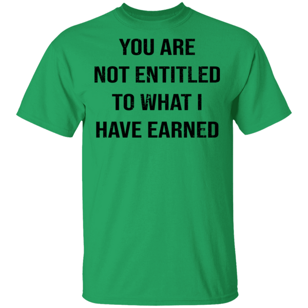 You Are Not Entitled To What I Have Earned T-Shirt CustomCat