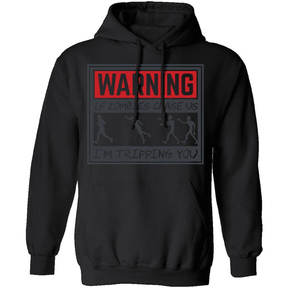 Zombie Chase Warning T-Shirt CustomCat