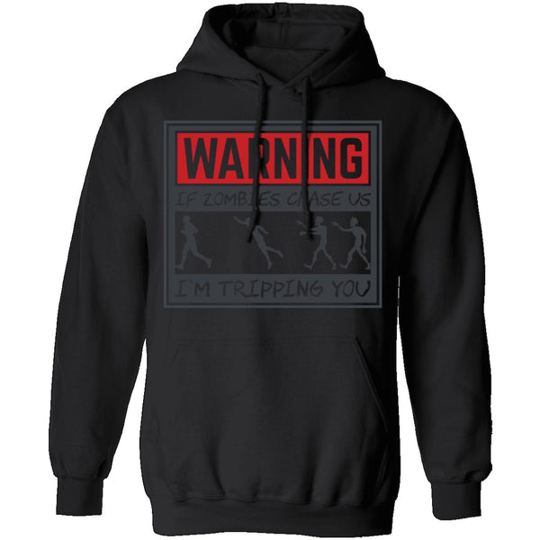 Zombie Chase Warning T-Shirt CustomCat