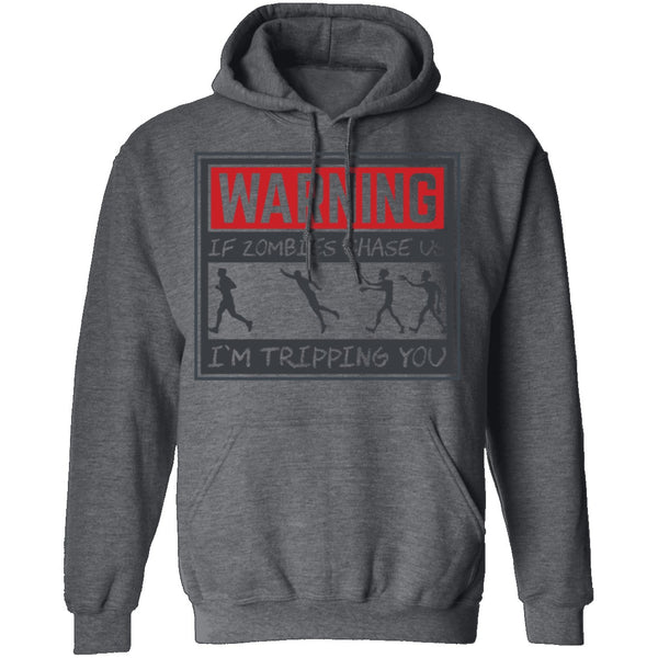 Zombie Chase Warning T-Shirt CustomCat