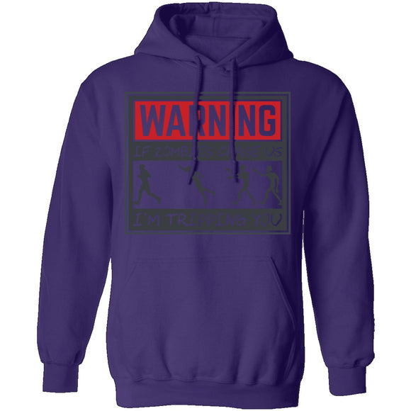 Zombie Chase Warning T-Shirt CustomCat