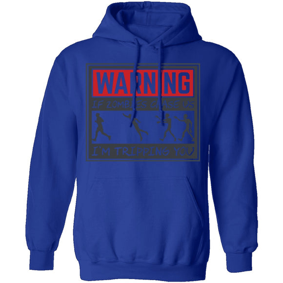 Zombie Chase Warning T-Shirt CustomCat